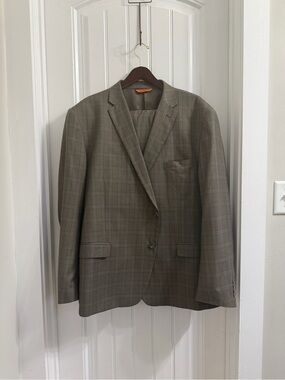 Sergio Martini Men’s Taupe Suit Blazer 54R Pants 49W